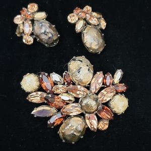 Vintage Regency "Rock" Set Copper and Bronze Autumnal Designer Rare